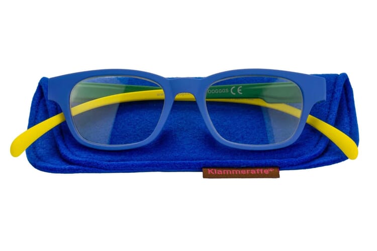 Klammeraffe Lesebrille No. 03 blue-green-yellow mit Etui Lesebrille Klammeraffe No. 03 blue-green-yellow mit Etui