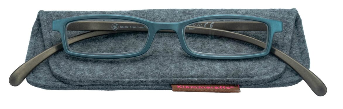 Lesebrille Klammeraffe 02 petrol-brown mit etui Lesebrille Klammeraffe 02 petrol-brown mit etui