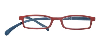 Lesebrille Klammeraffe 02 red-blue frontal Lesebrille Klammeraffe 02 red-blue frontal