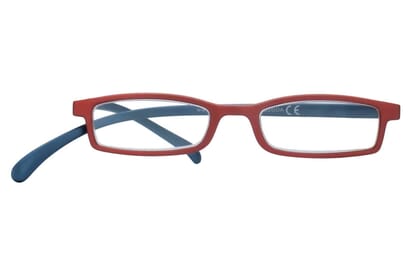 Lesebrille Klammeraffe 02 red-blue frontal Lesebrille Klammeraffe 02 red-blue frontal