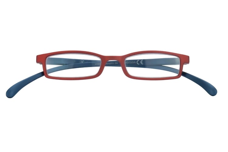 Reading glasses Klammeraffe 02 red-blue closed Reading glasses Klammeraffe 02 red-blue closed