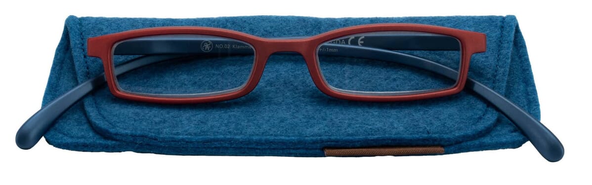 Lesebrille Klammeraffe 02 red-blue mit etui Lesebrille Klammeraffe 02 red-blue mit etui