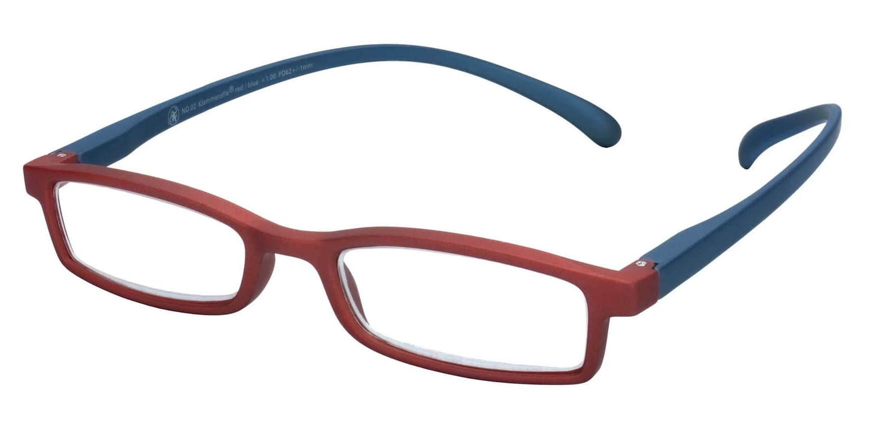Lesebrille Klammeraffe 02 red-blue seitlich