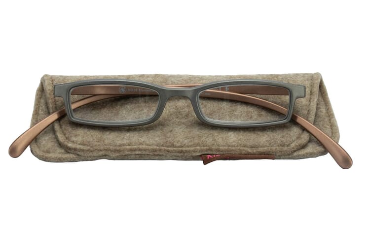 Lesebrille Klammeraffe 02 silver-copper mit etui Lesebrille Klammeraffe 02 silver-copper mit etui