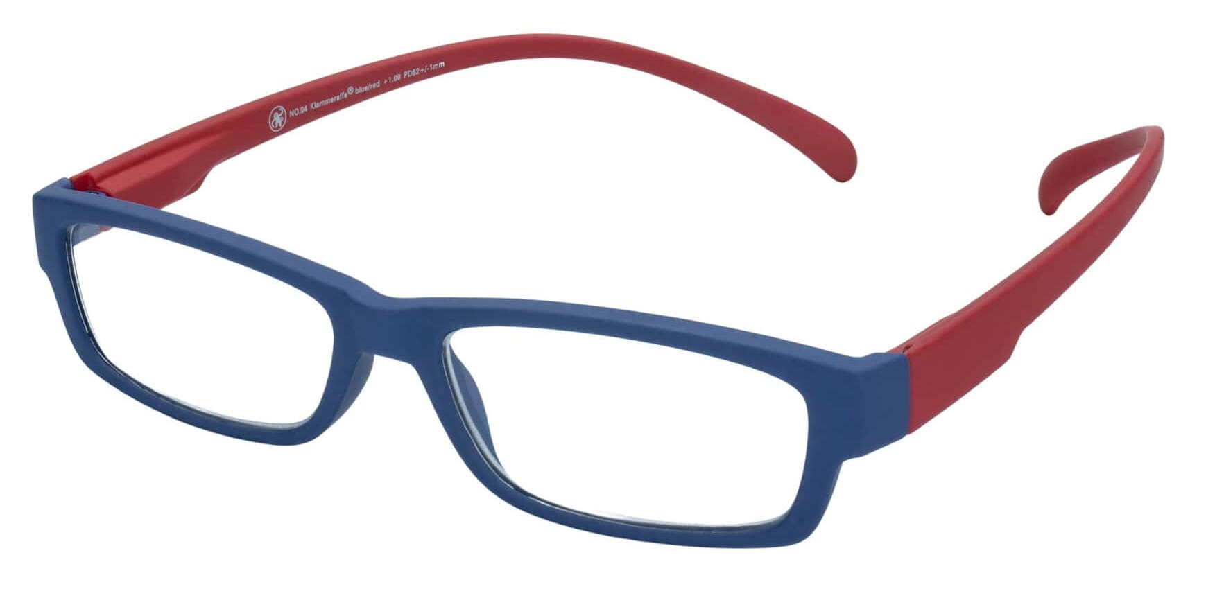 Lesebrille Klammeraffe 04 blue-red seitlich