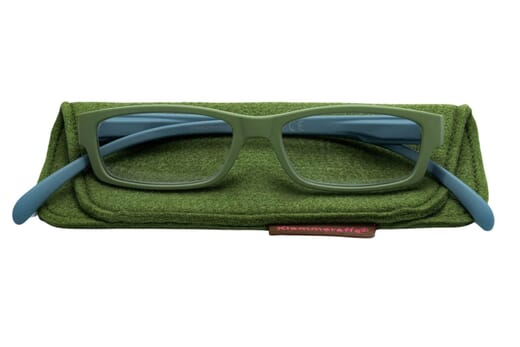 Reading glasses Klammeraffe 04 green-petrol with case