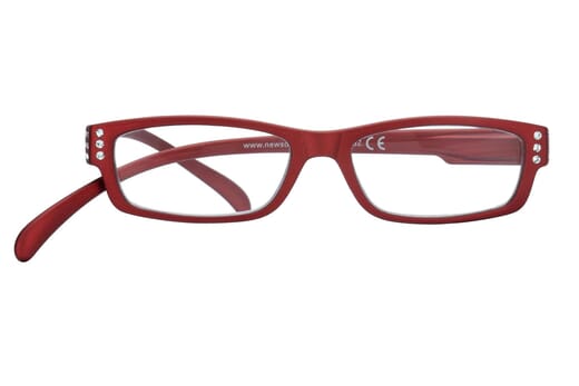 Lesebrille Klammeraffe 05 rot-strass frontal