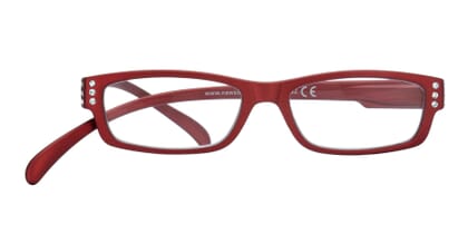 Lesebrille Klammeraffe 05 rot-strass frontal Lesebrille Klammeraffe 05 rot-strass frontal