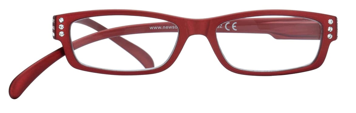 Lesebrille Klammeraffe 05 rot-strass frontal Lesebrille Klammeraffe 05 rot-strass frontal