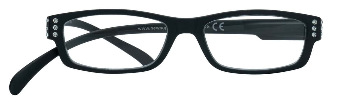 Lesebrille Klammeraffe No. 05 schwarz-strass frontal Lesebrille Klammeraffe No. 05 schwarz-strass frontal