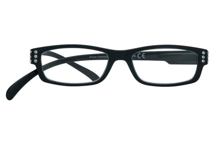Reading glasses Klammeraffe No. 05 black-strass frontal Reading glasses Klammeraffe No. 05 black-strass frontal