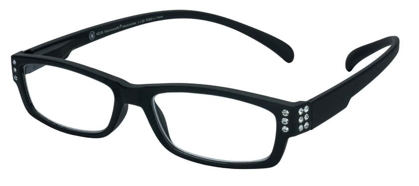Lesebrille Klammeraffe No. 05 schwarz-strass seitlich Lesebrille Klammeraffe No. 05 schwarz-strass seitlich
