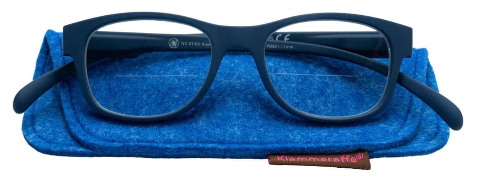 Reading glasses Klammeraffe No. 07 bifocal blue with case Reading glasses Klammeraffe No. 07 bifocal blue with case