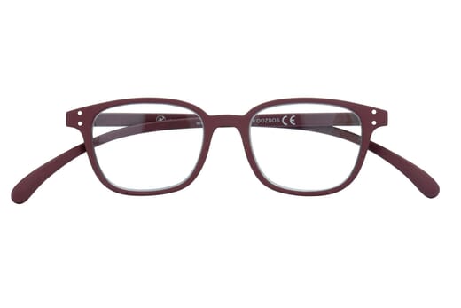 Reading glasses Klammeraffe No. 10 burgundy clasped