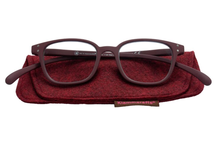 Reading glasses Klammeraffe No. 10 burgundy with case Reading glasses Klammeraffe No. 10 burgundy with case