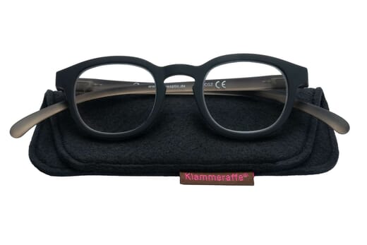 Lesebrille Klammeraffe no. 14 black-mud mit Etui