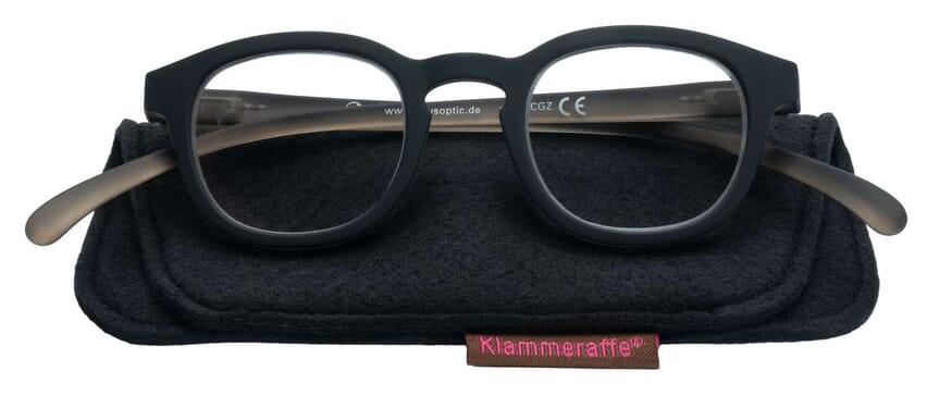 Klammeraffe-reading-glasses-14-black-mud-with-case Reading glasses Klammeraffe no. 14 black-mud with case
