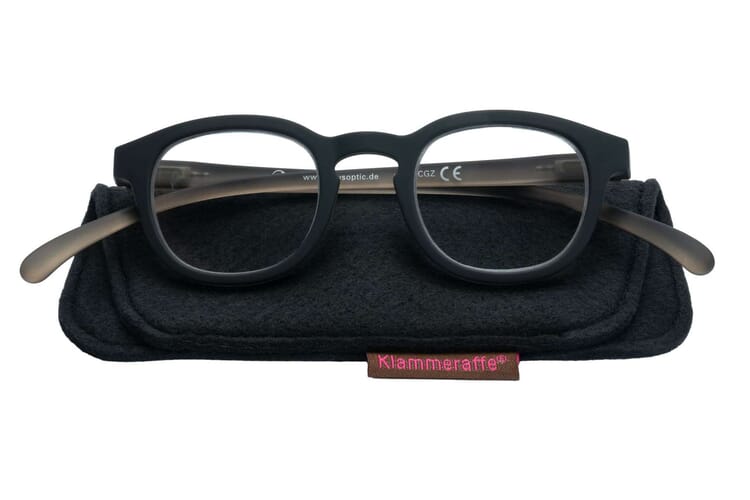 Klammeraffe-reading-glasses-14-black-mud-with-case Reading glasses Klammeraffe no. 14 black-mud with case