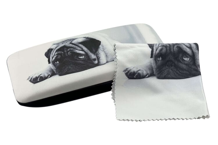 Victoria-Collection-Dogs-Mops-Etui-mit-Tuch Lesebrillen Etui Victoria Collection Mops