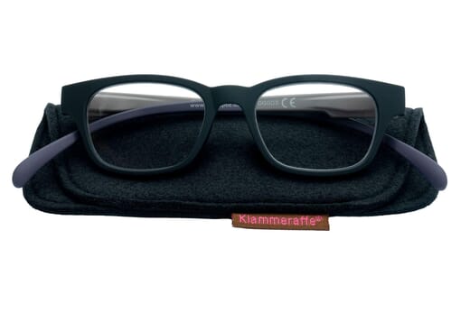 Lesebrille Klammeraffe 03 black-mud-aubergine mit Etui