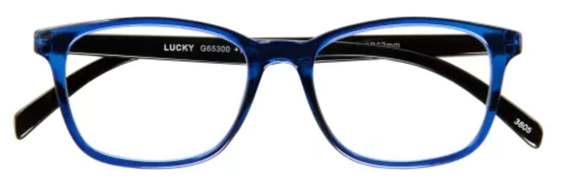 I Need You Lesebrille Lucky blau frontal Lucky Blau