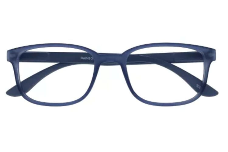 I Need You Lesebrille Rainbow blau frontal Rainbow Blau