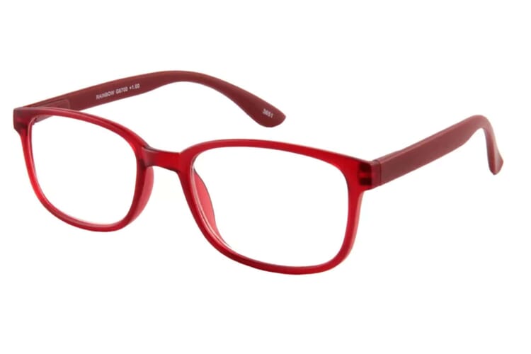 I NEED YOU reading glasses Rainbow red sideways Rainbow red
