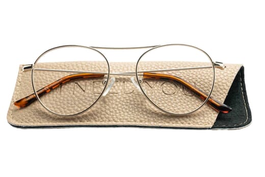 Reading glasses I Need You Dylan gold with case