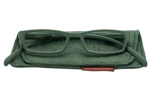 Reading glasses Klammeraffe 01 olive with case