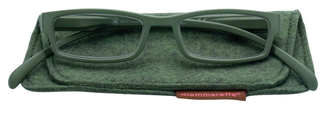 Lesebrille Klammeraffe 01 olive mit etui Lesebrille Klammeraffe 01 olive mit etui