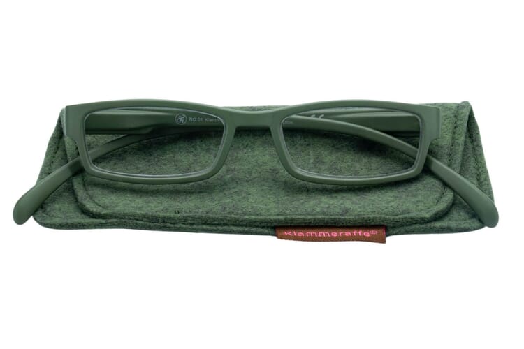 Reading glasses Klammeraffe 01 olive with case Reading glasses Klammeraffe 01 olive with case