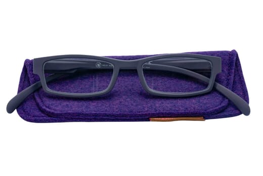 Reading glasses Klammeraffe 01 eggplant with case
