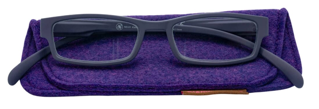 Lesebrille Klammeraffe 01 aubergine mit etui Lesebrille Klammeraffe 01 aubergine mit etui
