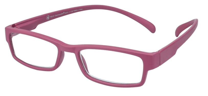 Lesebrille Klammeraffe 01 berry seitlich Lesebrille Klammeraffe 01 berry seitlich