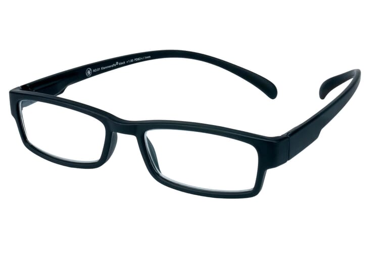 Lesebrille Klammeraffe 01 black seitlich Lesebrille Klammeraffe 01 black seitlich