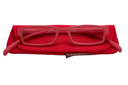 Reading glasses Klammeraffe 01 bright red with case