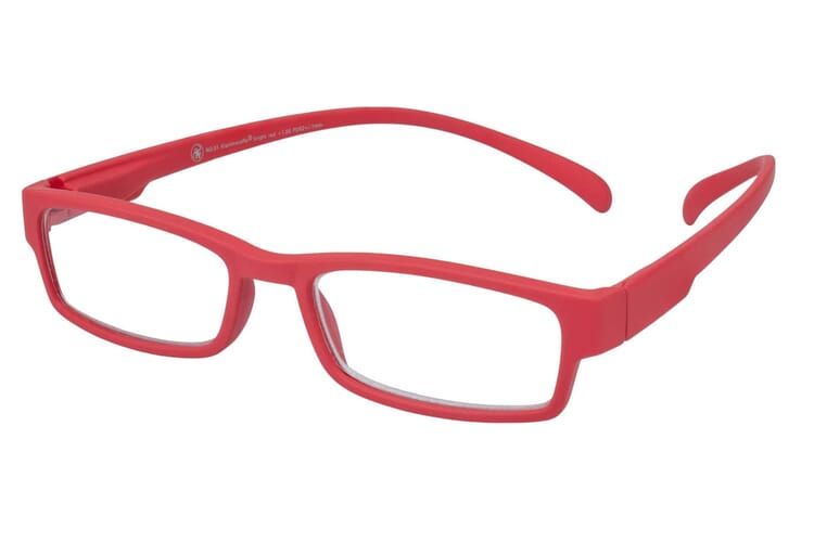 Reading glasses Klammeraffe 01 bright red sideways Reading glasses Klammeraffe 01 bright red sideways