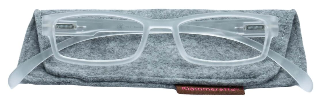 Lesebrille Klammeraffe 01 crystal mit etui Lesebrille Klammeraffe 01 crystal mit etui