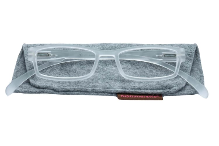 Lesebrille Klammeraffe 01 crystal mit etui Lesebrille Klammeraffe 01 crystal mit etui
