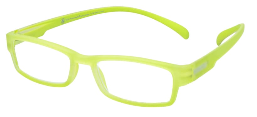 Lesebrille Klammeraffe 01 lemon seitlich Lesebrille Klammeraffe 01 lemon seitlich