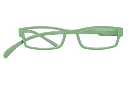 Lesebrille Klammeraffe 01 new green frontal Lesebrille Klammeraffe 01 new green frontal