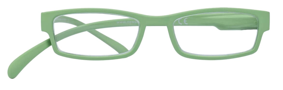 Lesebrille Klammeraffe 01 new green frontal Lesebrille Klammeraffe 01 new green frontal