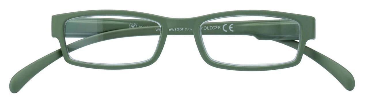 Lesebrille Klammeraffe 01 olive geschlossen Lesebrille Klammeraffe 01 olive geschlossen