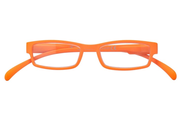 Lesebrille Klammeraffe 01 orange geschlossen Lesebrille Klammeraffe 01 orange geschlossen