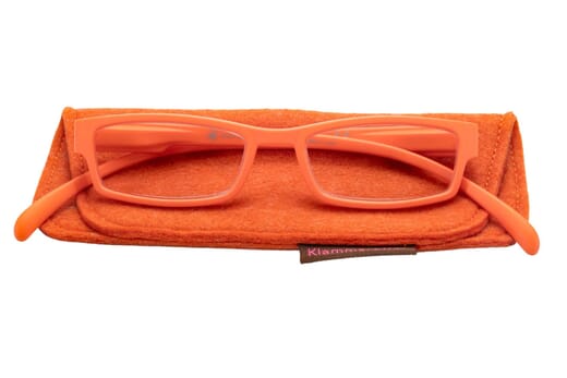 Lesebrille Klammeraffe 01 orange mit etui