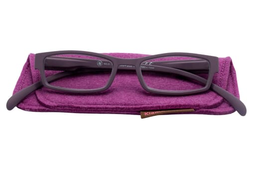 Lesebrille Klammeraffe 01 plum mit etui