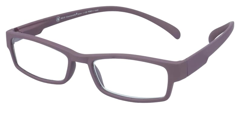 Lesebrille Klammeraffe 01 plum seitlich Lesebrille Klammeraffe 01 plum seitlich