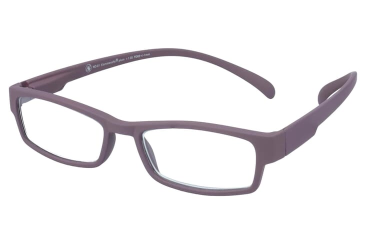 Lesebrille Klammeraffe 01 plum seitlich Lesebrille Klammeraffe 01 plum seitlich