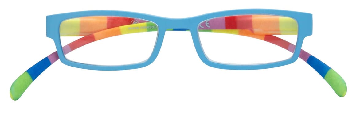 Lesebrille Klammeraffe 08 farbenfroh blue geschlossen Lesebrille Klammeraffe 08 farbenfroh blue geschlossen