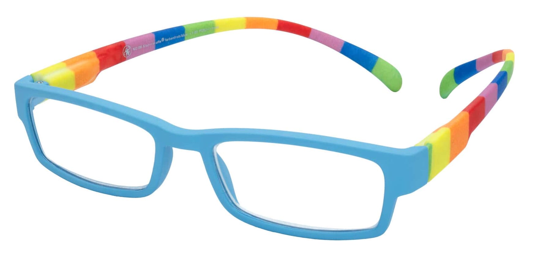 Lesebrille Klammeraffe 08 farbenfroh blue seitlich